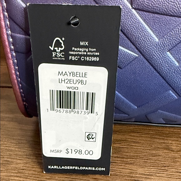 Karl Lagerfeld Pink and Blue Satchel - Picture 2 of 4